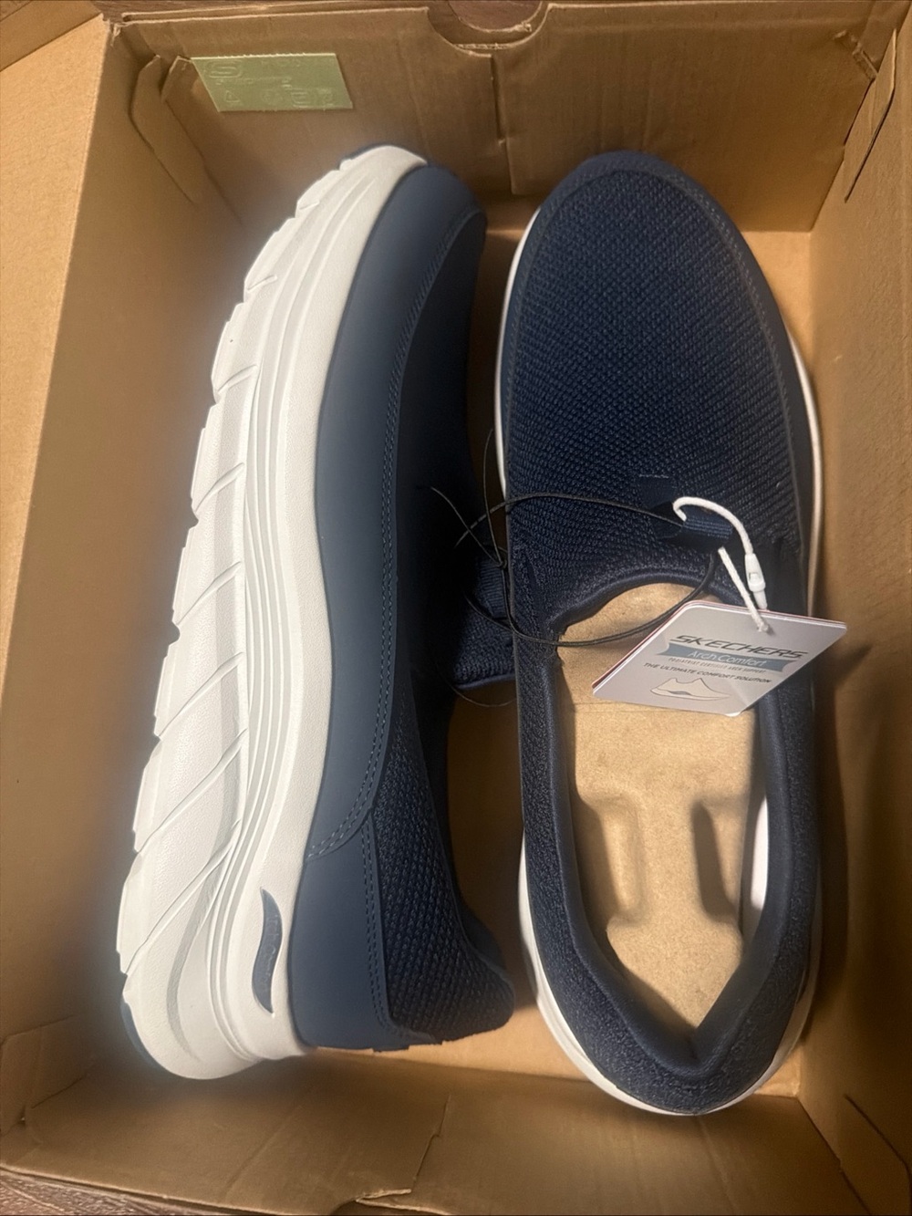 Skechers Arch Comfort Flex Men's Size 11 Slip-On Shoes Navy Relaxed Fit 66751S